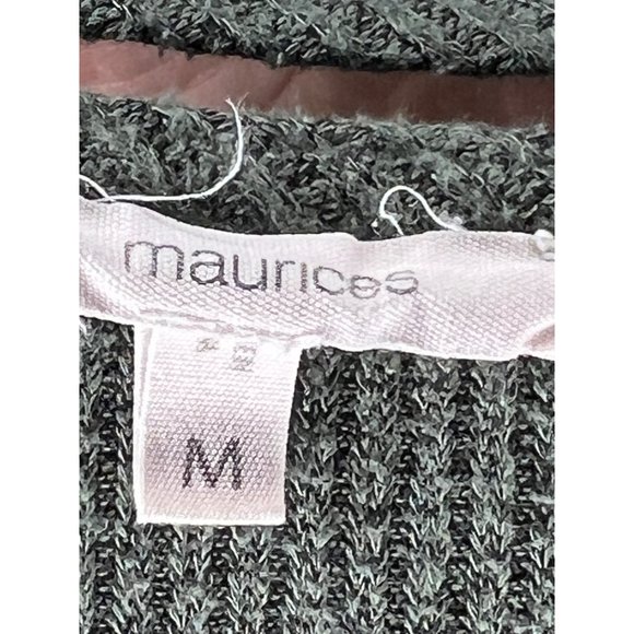 MAUNCES Women's Sweater Size Medium Pull Over Short Sleeve Green Knit Open Back - Picture 12 of 14